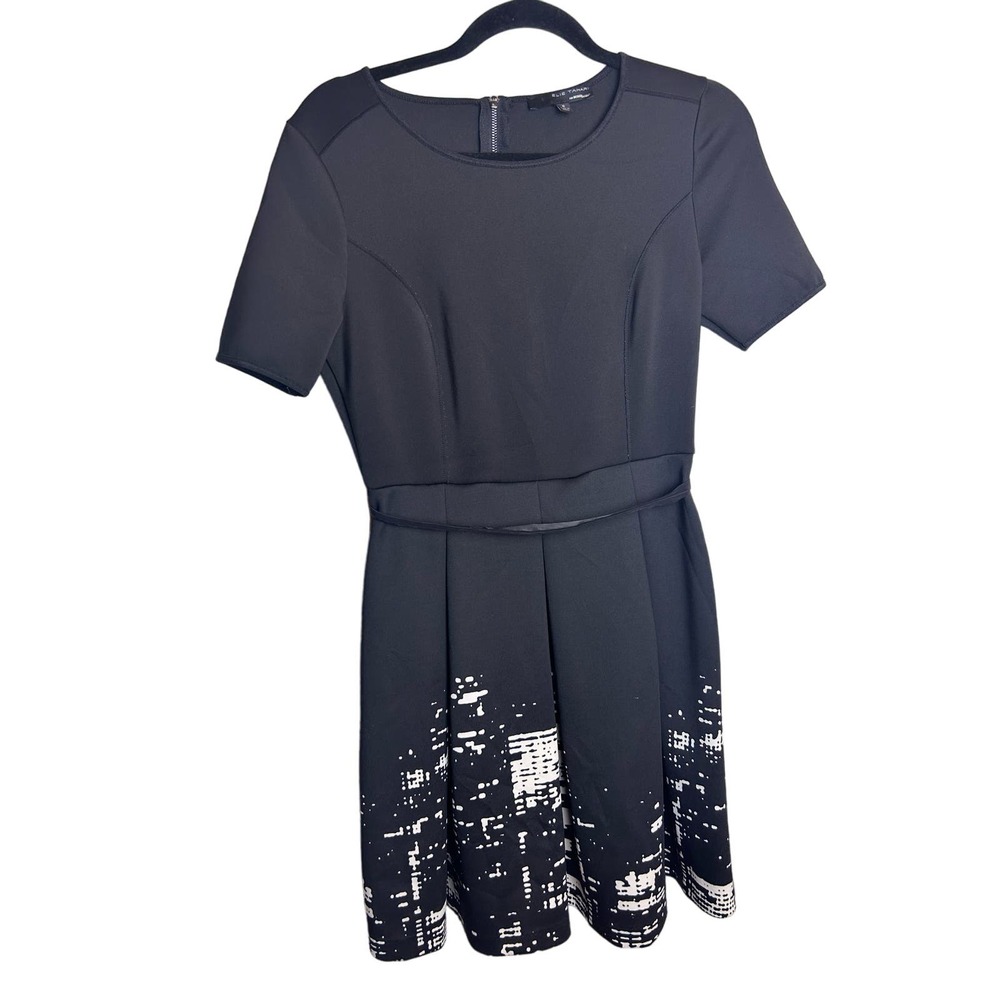 Elie Tahari Size 6 Black Dress Professional Career Dress A Line Crewneck